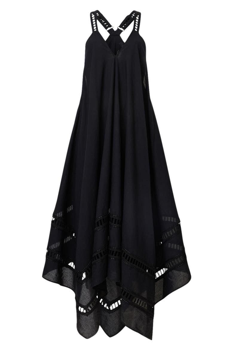 Lil Handkerchief Hem Cotton Dress, Alternate, color, BLACK