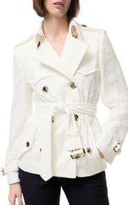 Burberry Short Paisley Lace Foxfield Trench Coat