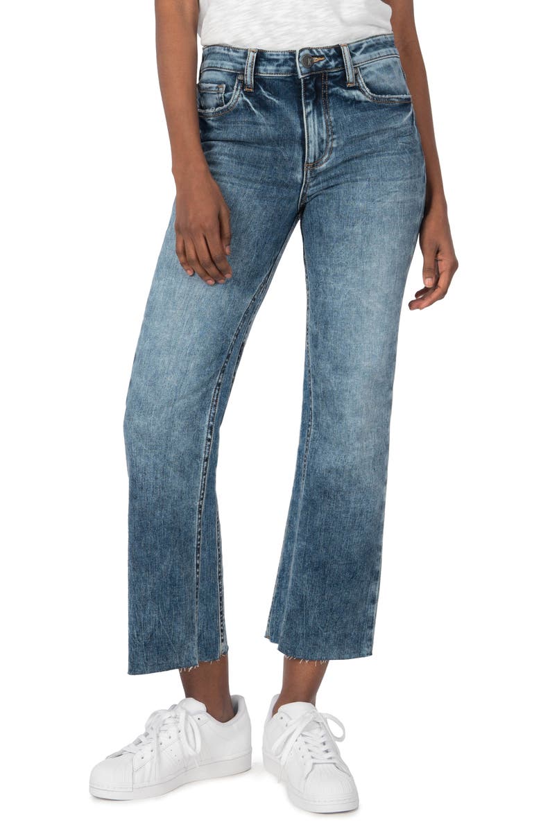 SWAT FAME KUT from the Kloth Kelsey High Waist Ankle Flare Jeans, Main, color, 