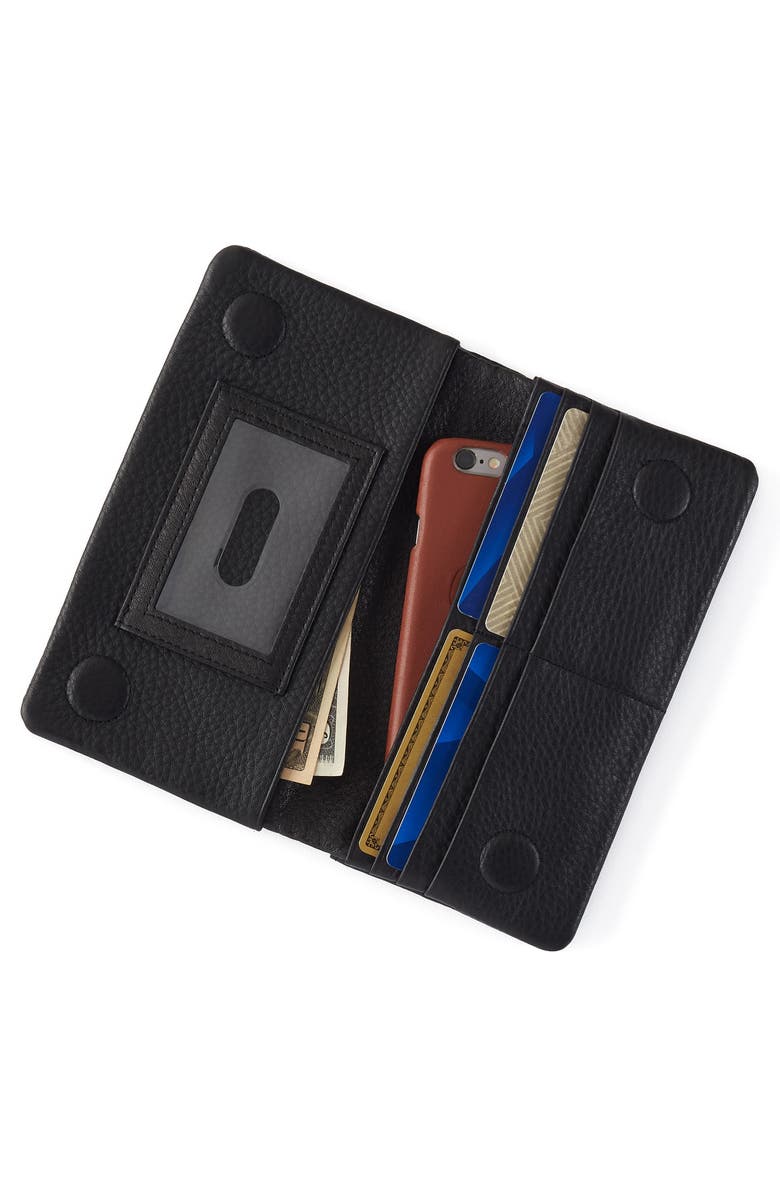 HOBO Lumen Leather Bifold Wallet, Alternate, color, Black