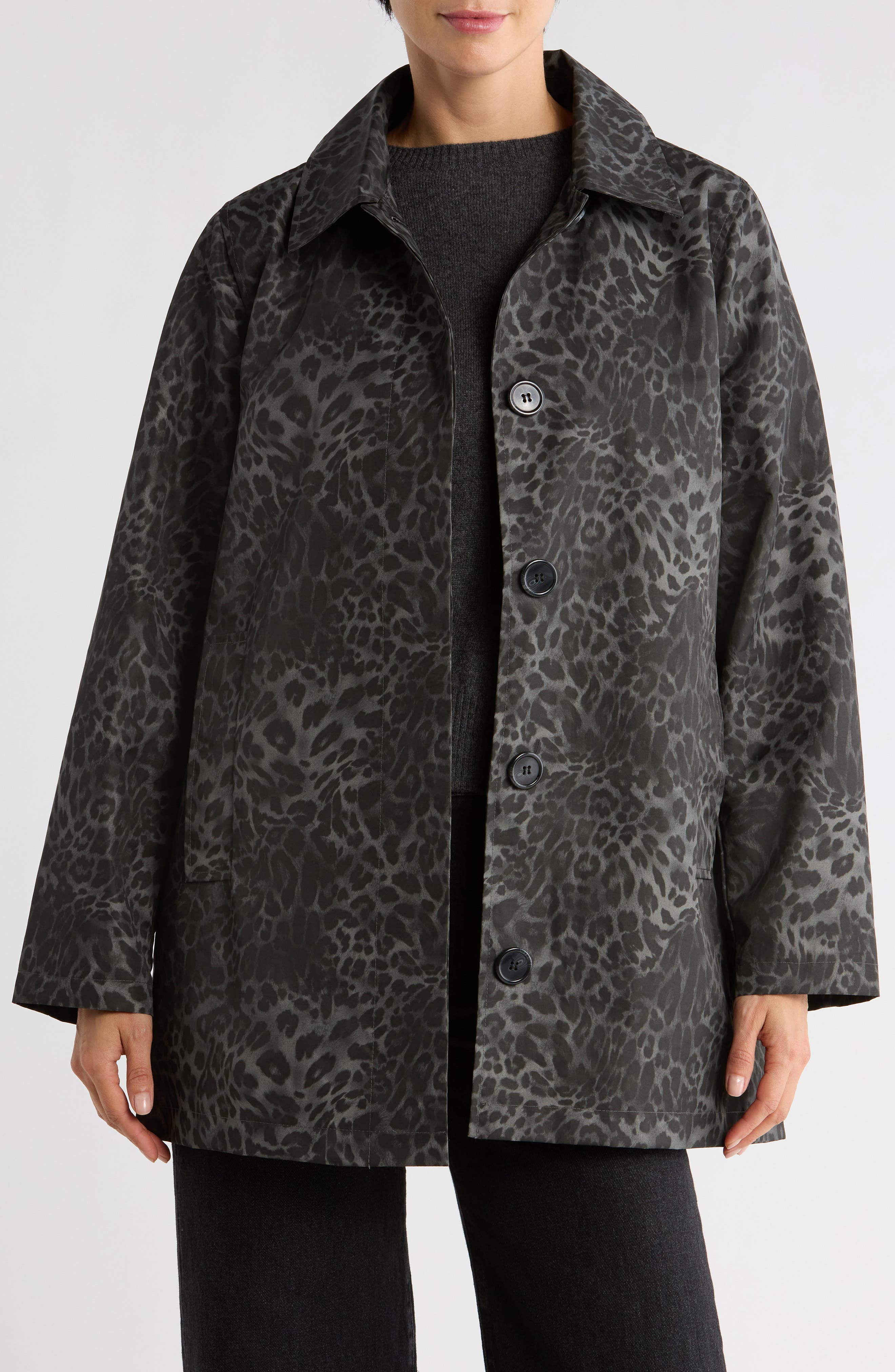 Bernardo Leopard Print Raincoat