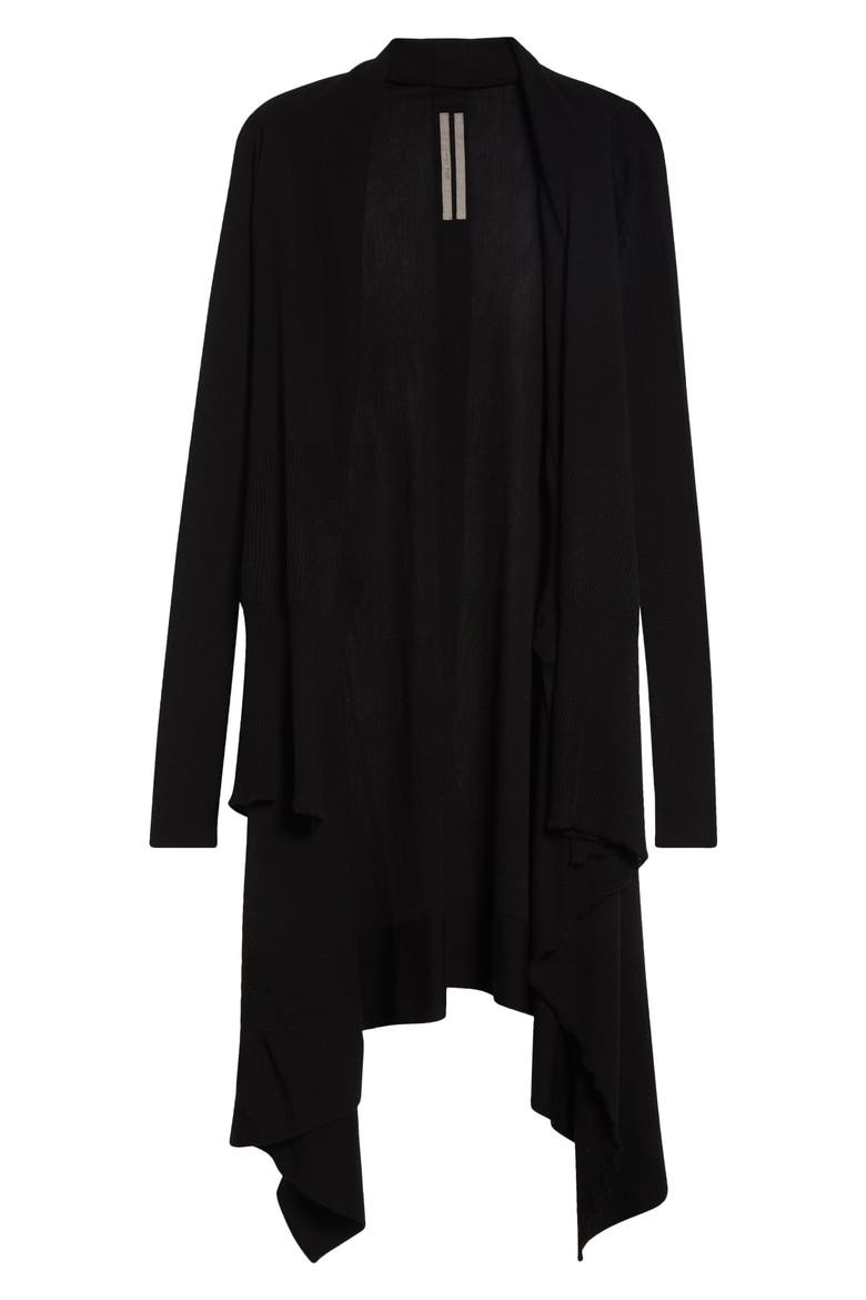 Open Front Virgin Wool Cardigan, Alternate, color, BLACK