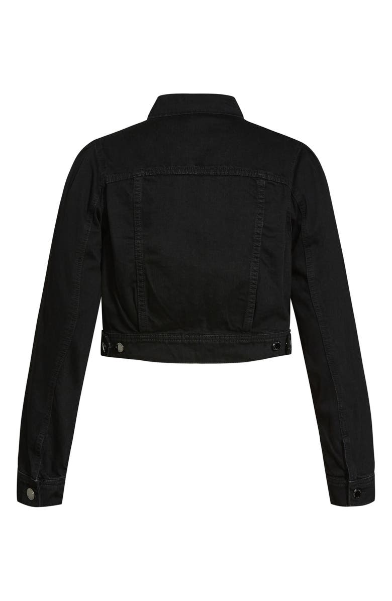 City Chic Crop Denim Jacket, Alternate, color, 