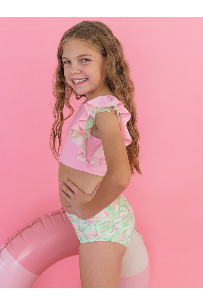 Butterfly Tankini 2-Piece Swimsuit, Alternate, color, Sage Blossom Camo