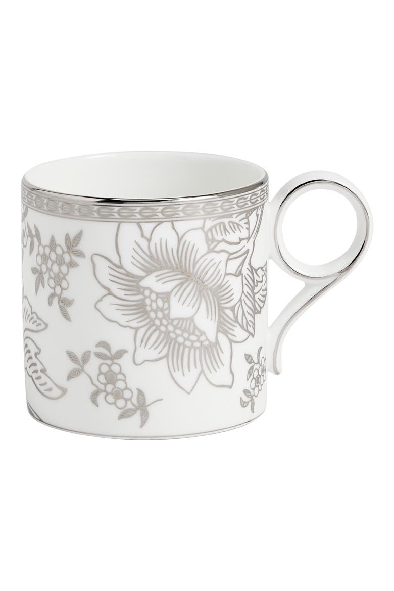 Silver Tonquin Bone China Mug, Main, color, SILVER