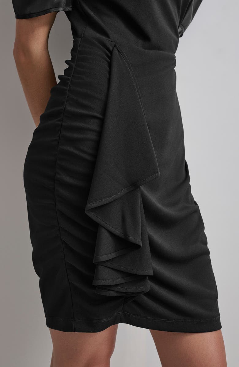 DKNY Mixed Media Organza Puff Sleeve Dress, Alternate, color, 