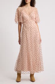 THE GREAT. The Festal Dot Print Maxi Dress