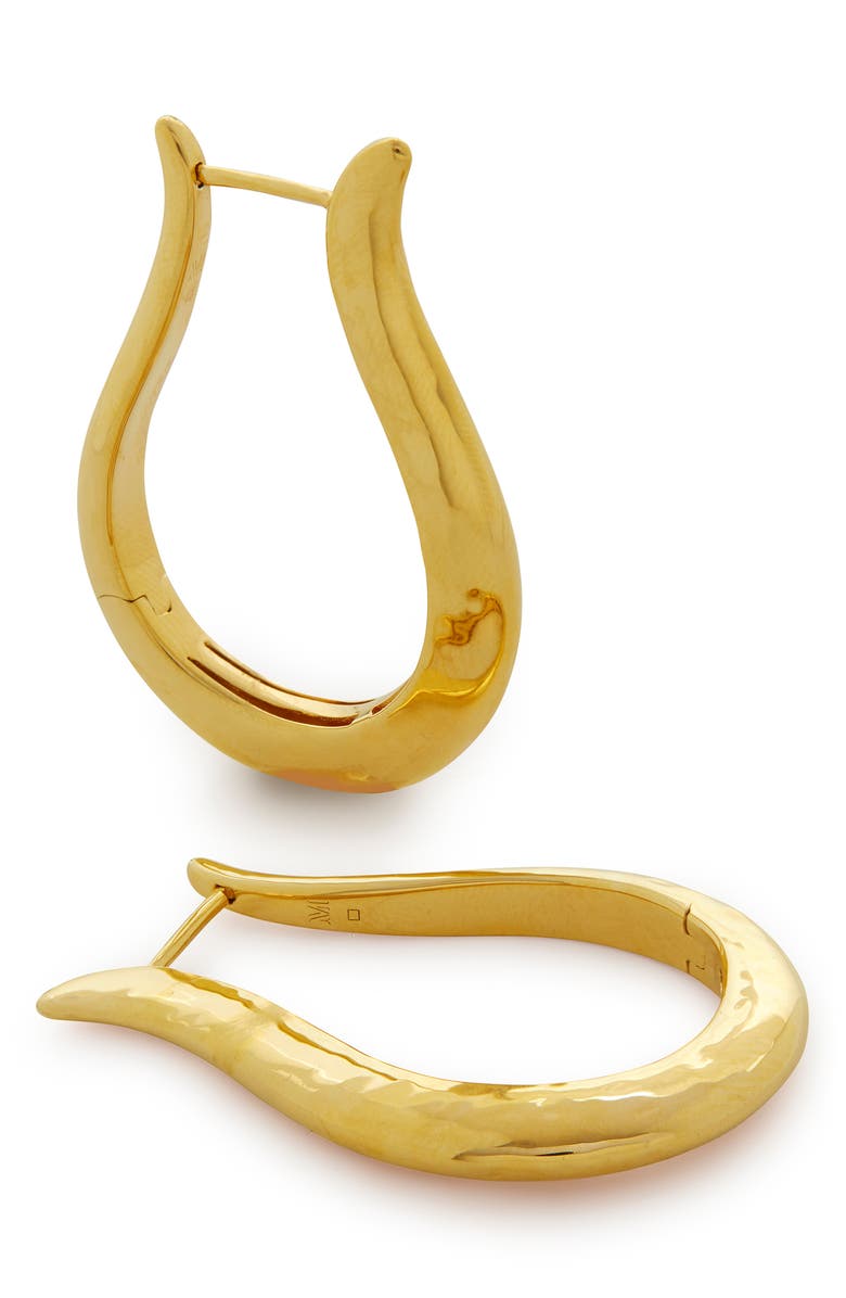 Monica Vinader Large Deia Lyre Hoop Earrings, Main, color,