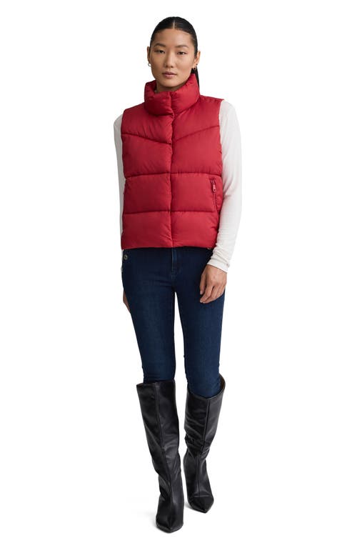 Nvlt Cire Crop Quilted Vest In Red