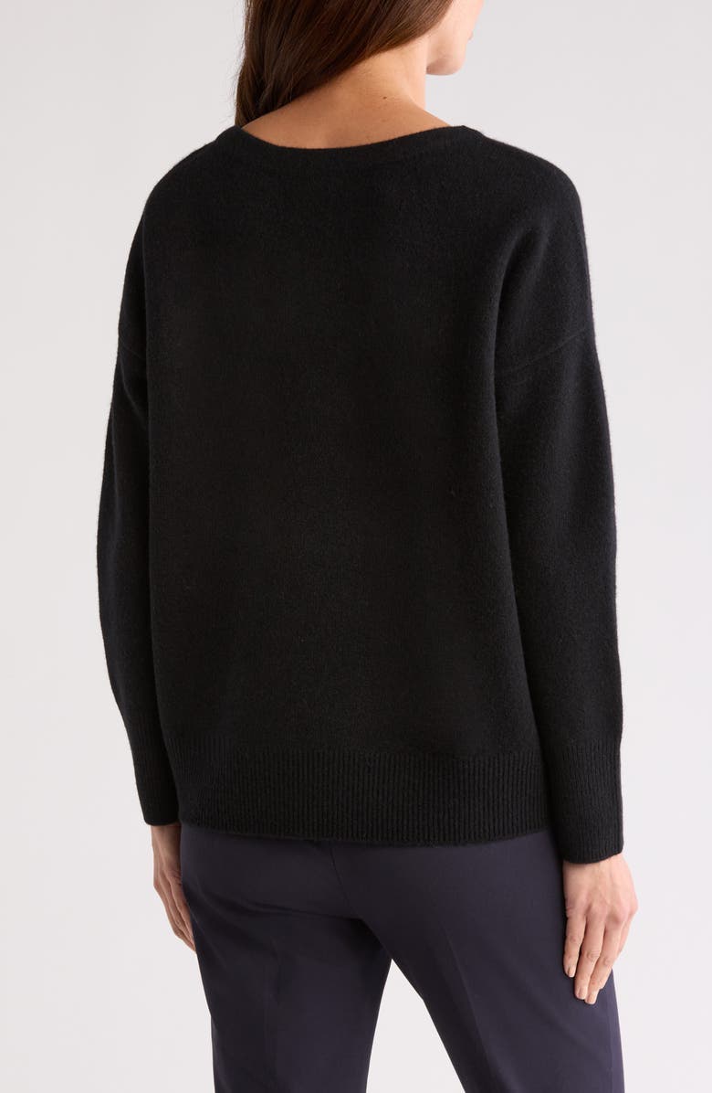 Vince Boat Neck Wool & Cashmere Pullover Sweater, Alternate, color, Black