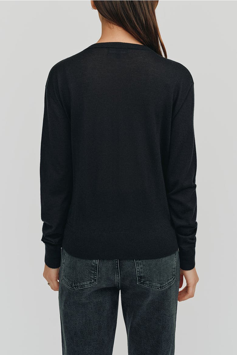 Marguerite Paper Thin Cashmere Sweater, Alternate, color, Black