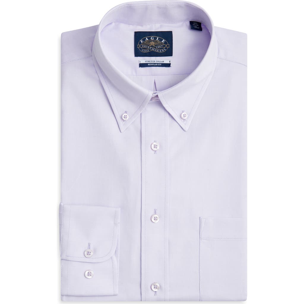 Roffe Accessories Eagle Regular Fit Light Purple Cotton Twill Button-Down Shirt in Lilac  product