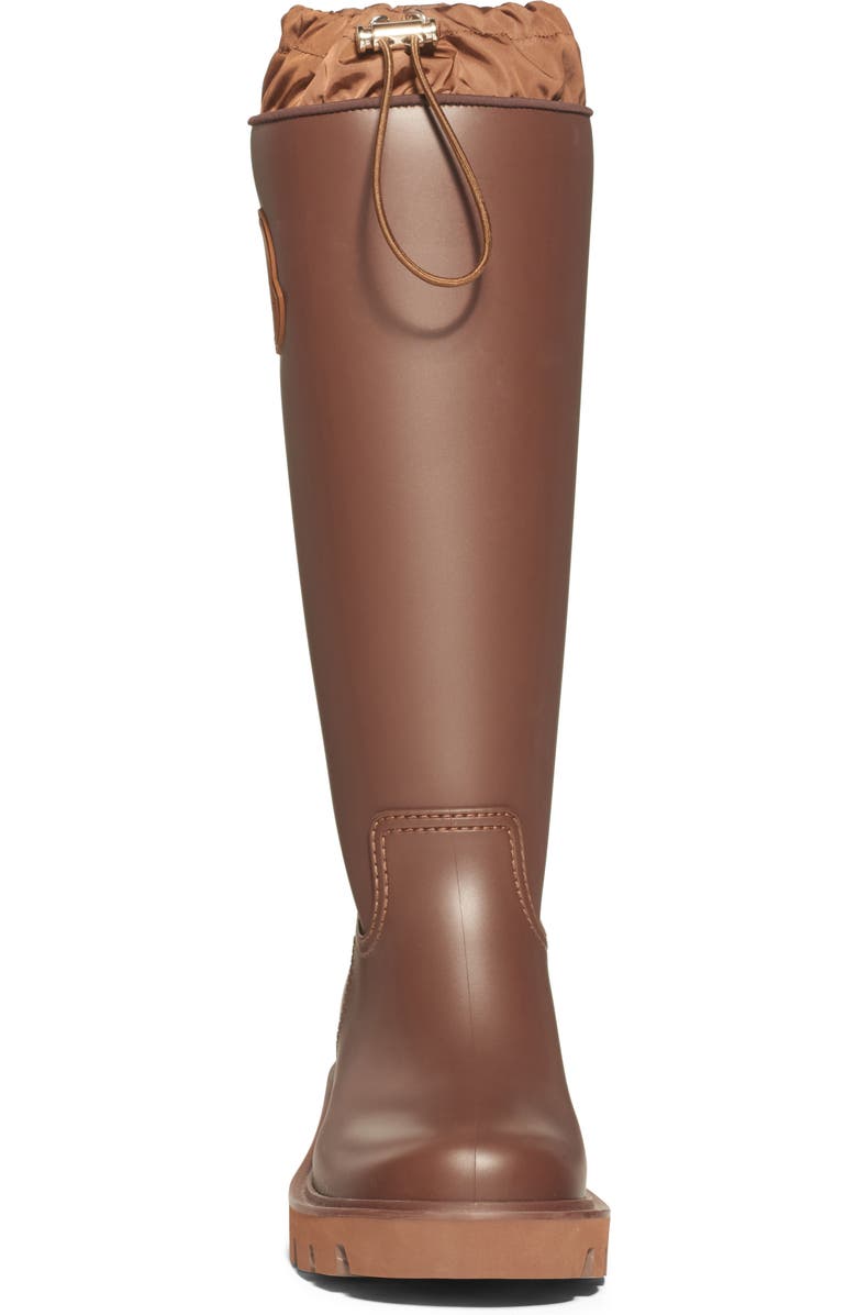 Moncler Kickstream Waterproof Knee High Rain Boot, Alternate, color, Brown