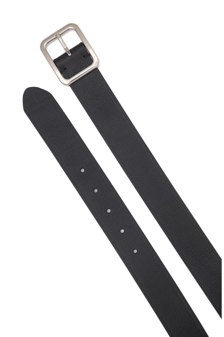 Pebbled Leather Belt, Alternate, color, BLACK