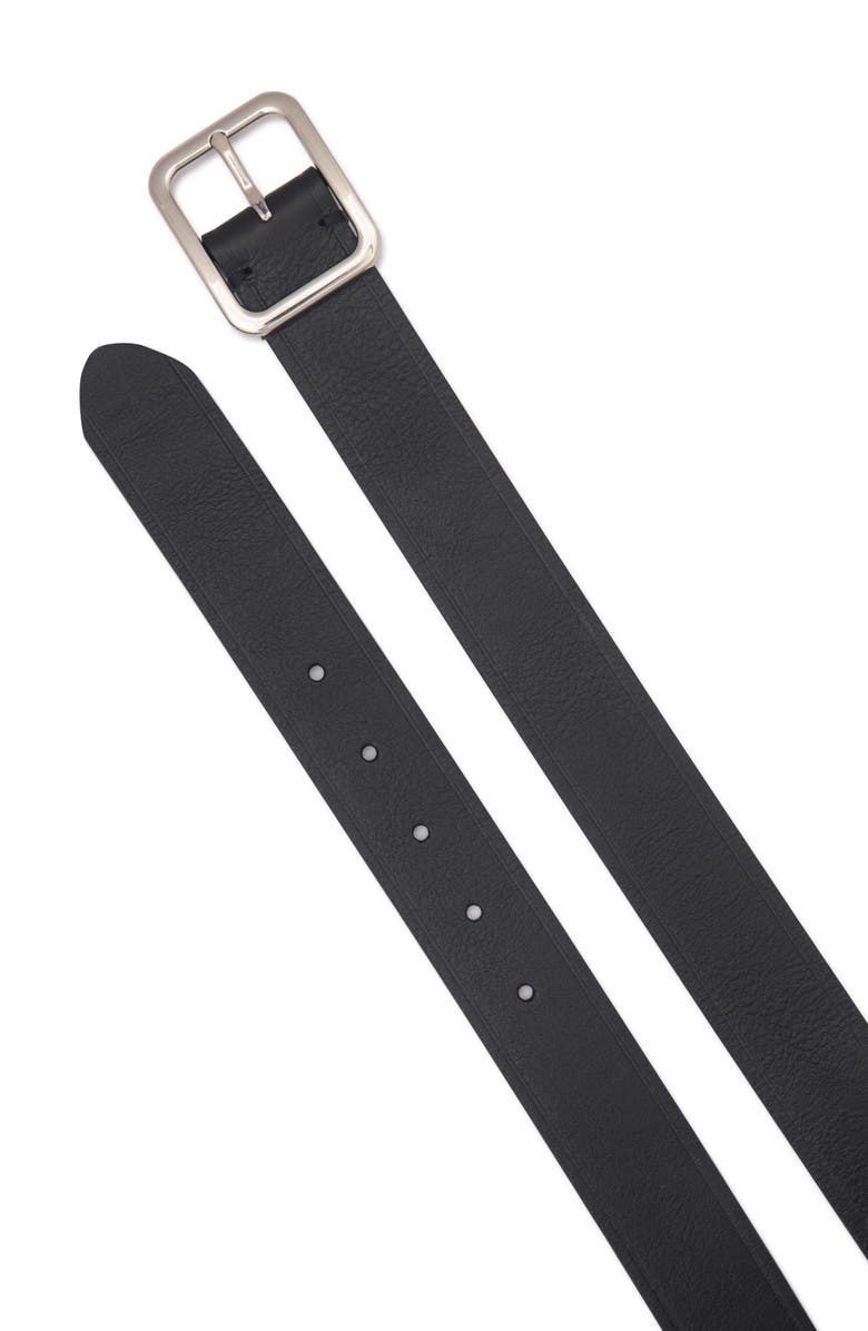Vince Pebbled Leather Belt, Alternate, color, Black