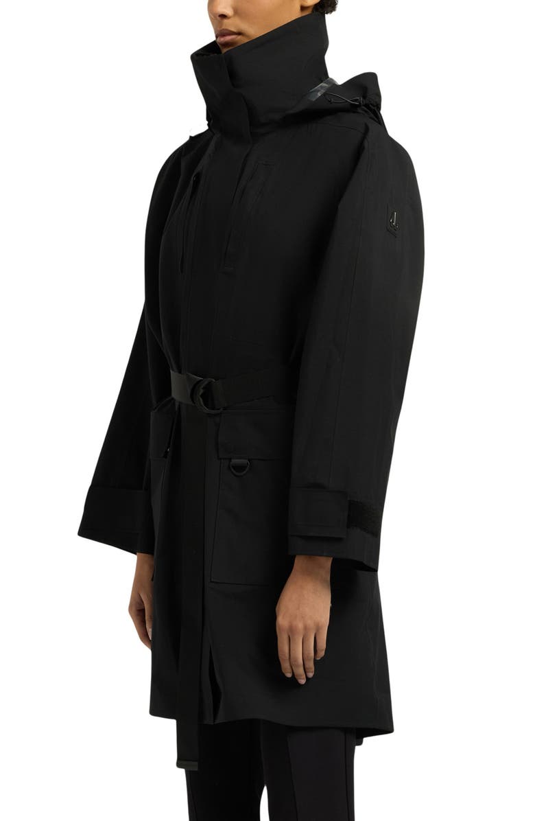 Moose Knuckles Claremont Belted Raincoat, Alternate, color, Black