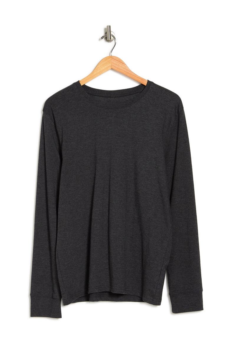 Long Sleeve Crewneck T-Shirt, Alternate, color, DARK HEATHER GREY