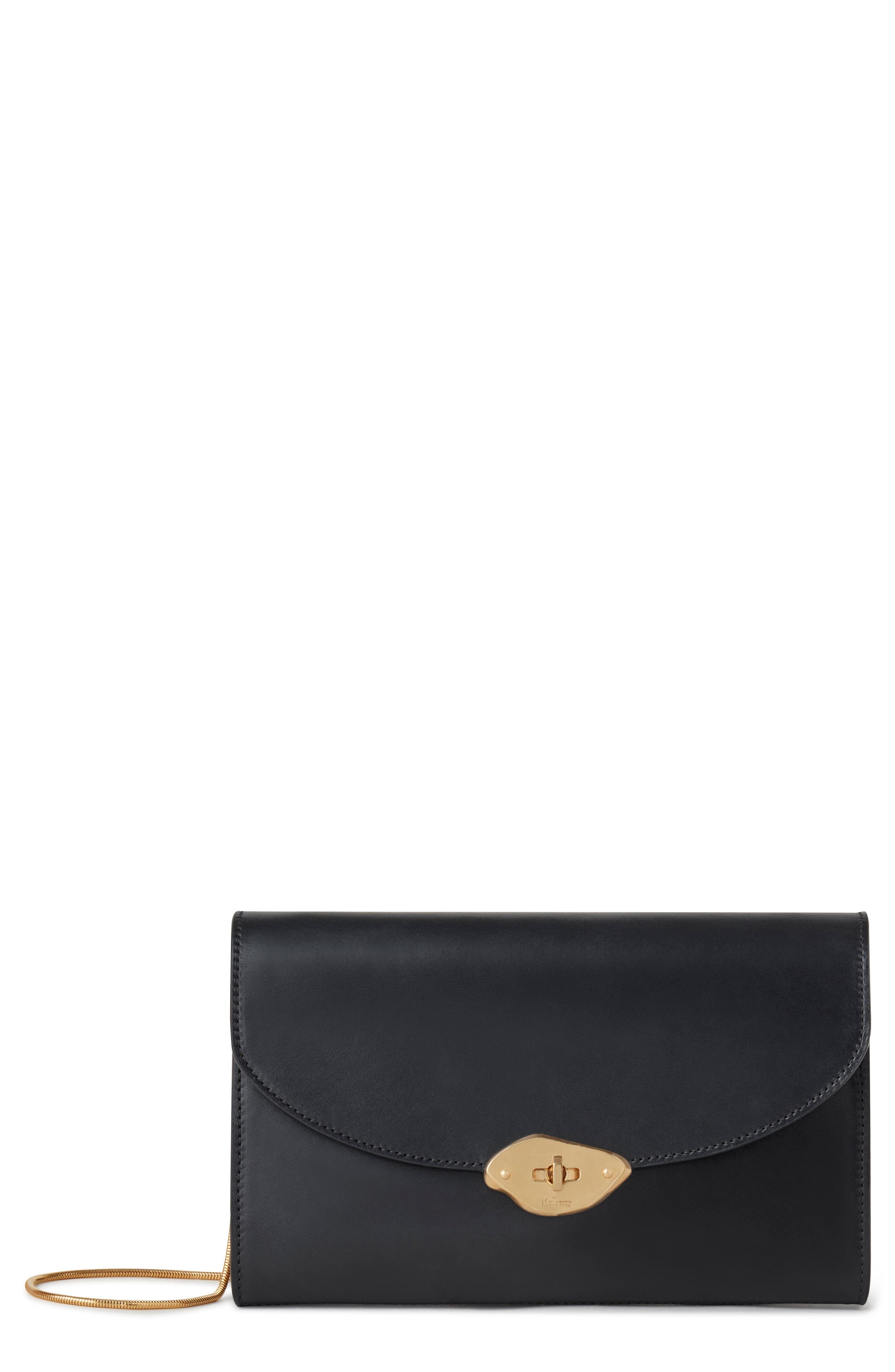 Mulberry Lana High Gloss Leather Clutch, Main, color, 