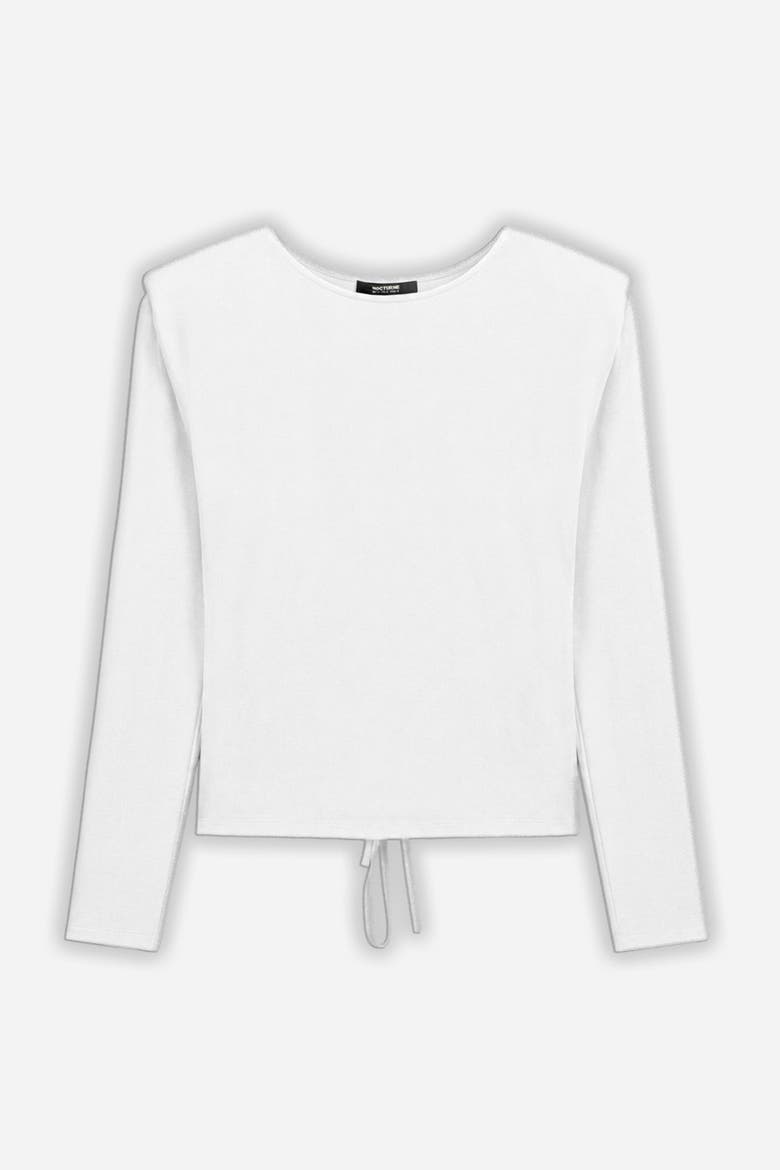 Eyelet Lace Up Blouse, Alternate, color, White