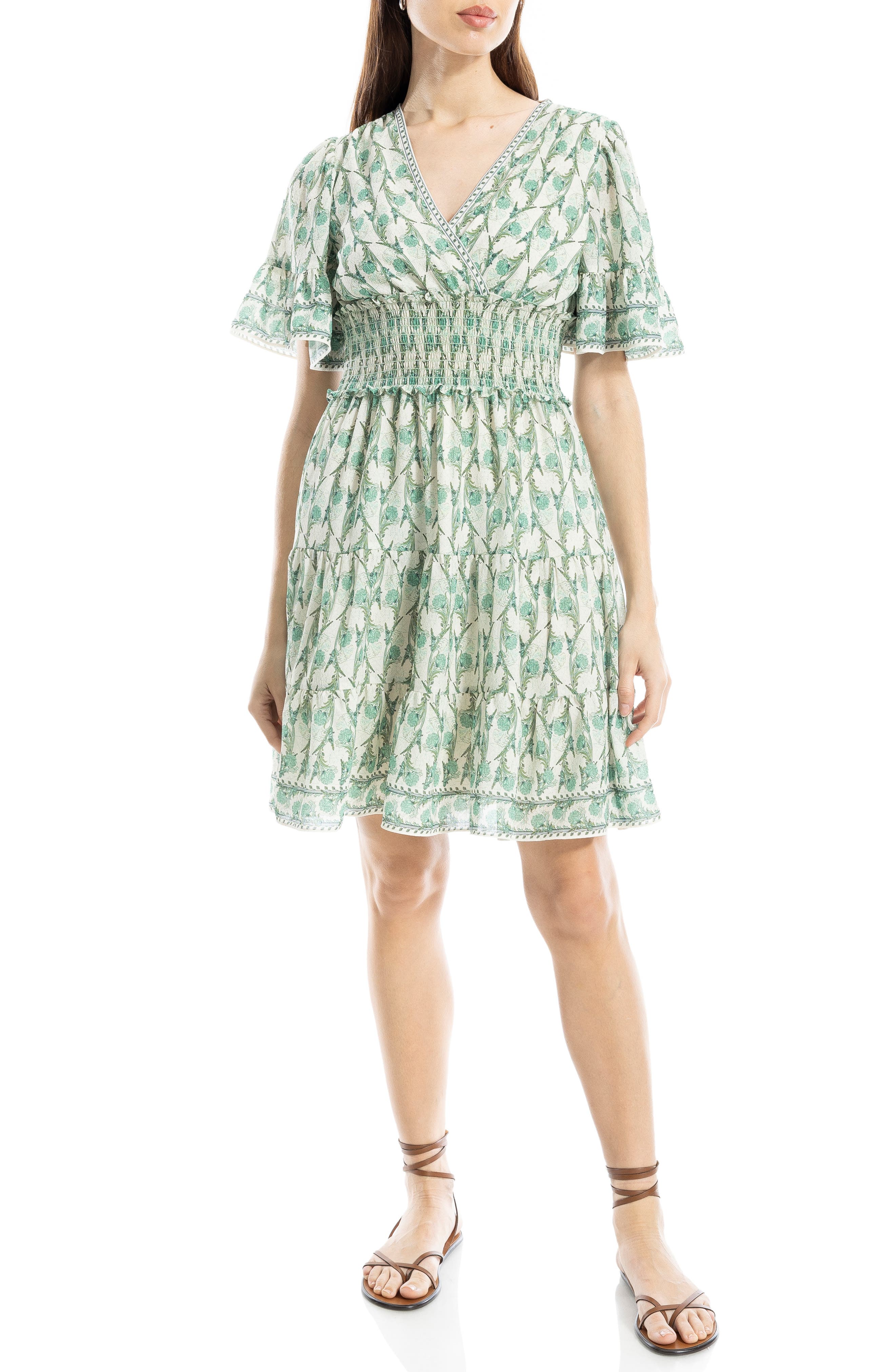 MAX STUDIO Short Bell Sleeve Fit & Flare Dress