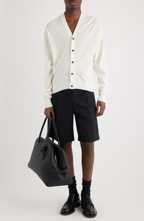Jacquemus Le Cardigan Brode Merino Wool Blend Cardigan In White