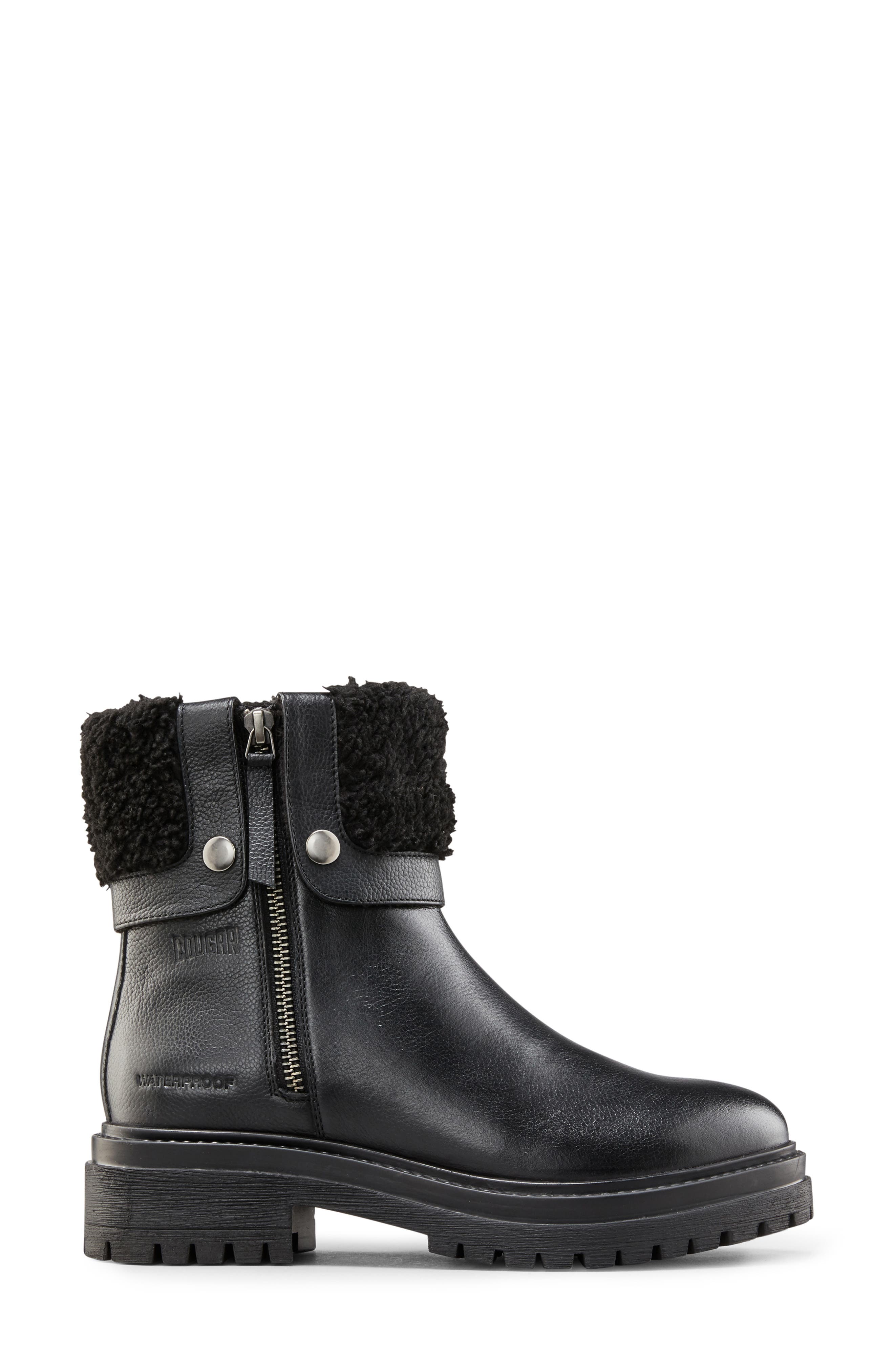 Cougar Vigo Faux Shearling Cuff Waterproof Boot, Alternate, color, 