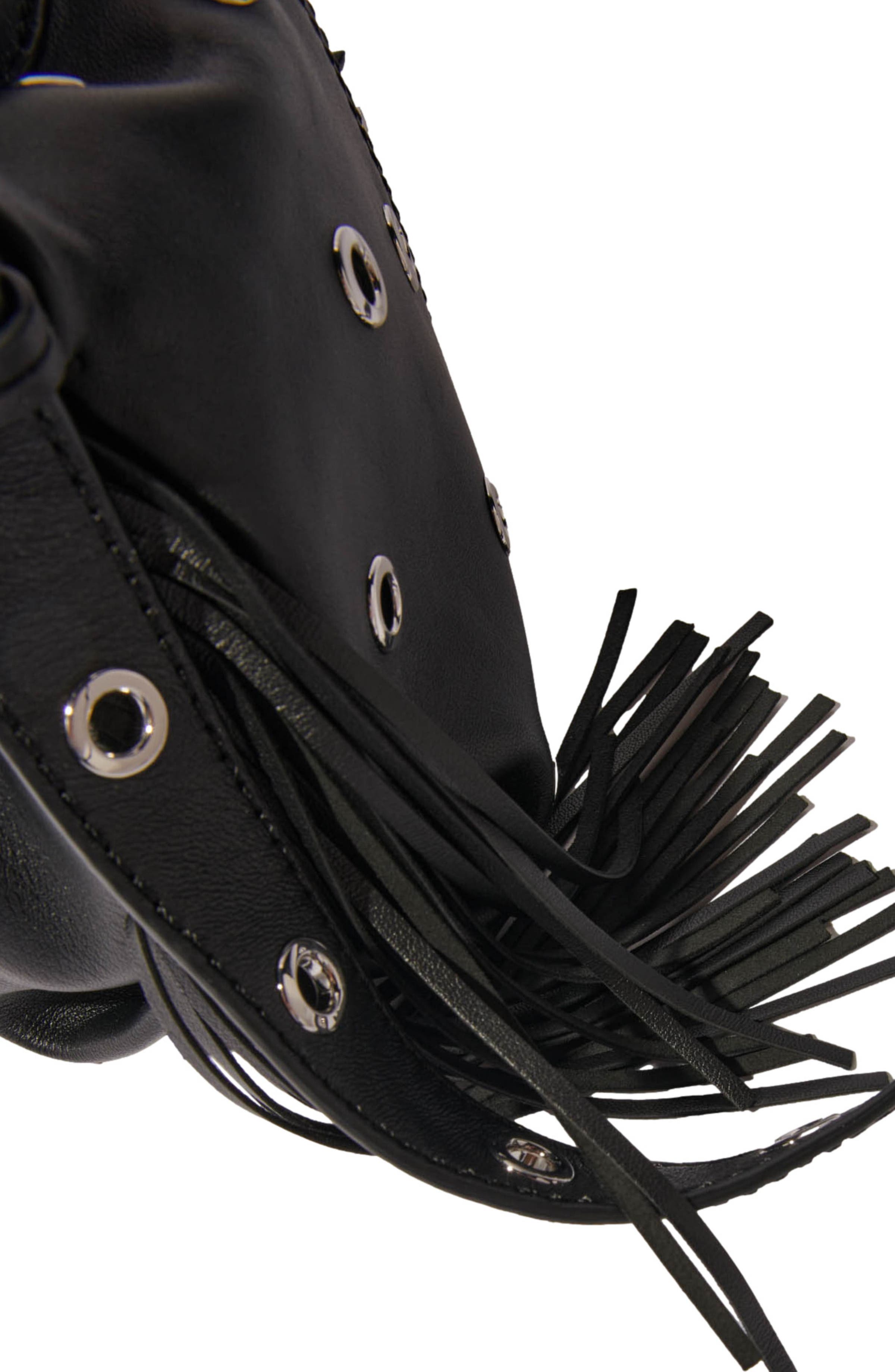 maje Miss M Mini eyelet leather bag, Alternate, color, 