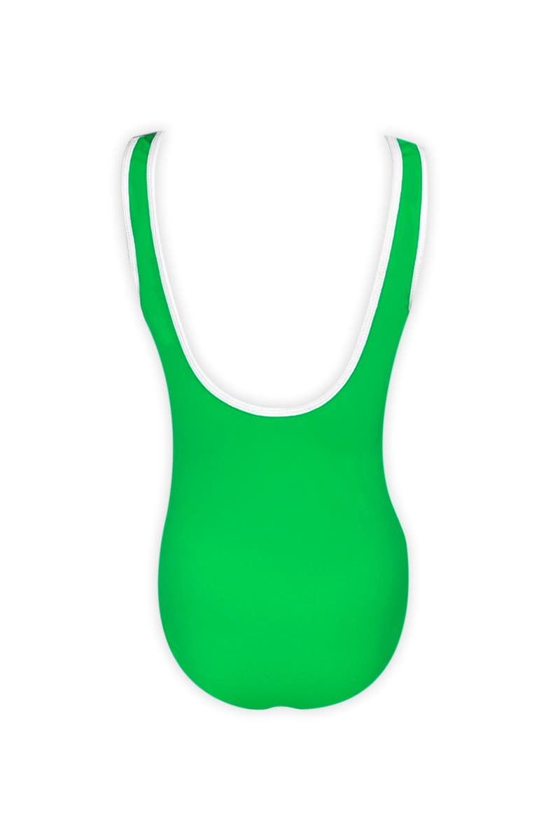 NESSI BYRD Kids' Eyelet Sporty One-Piece Swimsuit, Alternate, color, Green