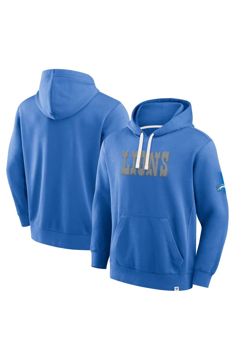 FANATICS Men's Fanatics Blue Detroit Lions New Horizons Heritage Pullover Hoodie, Main, color, Blue