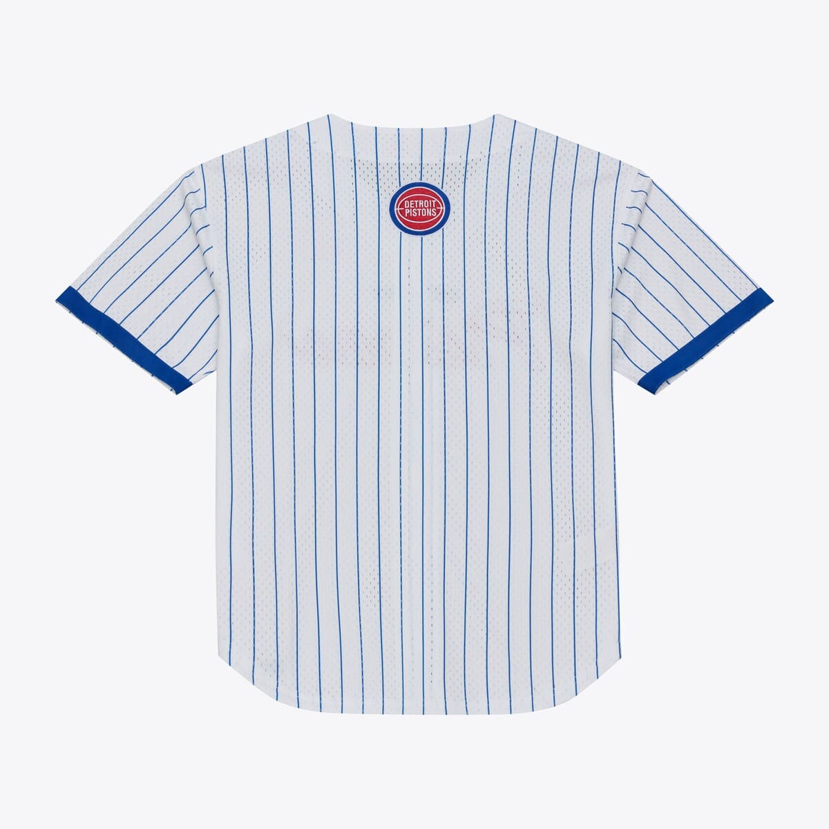 Men's Mitchell & Ness White Detroit Pistons Head Coach Pinstripe Mesh Full-Button Baseball Jersey - image 2