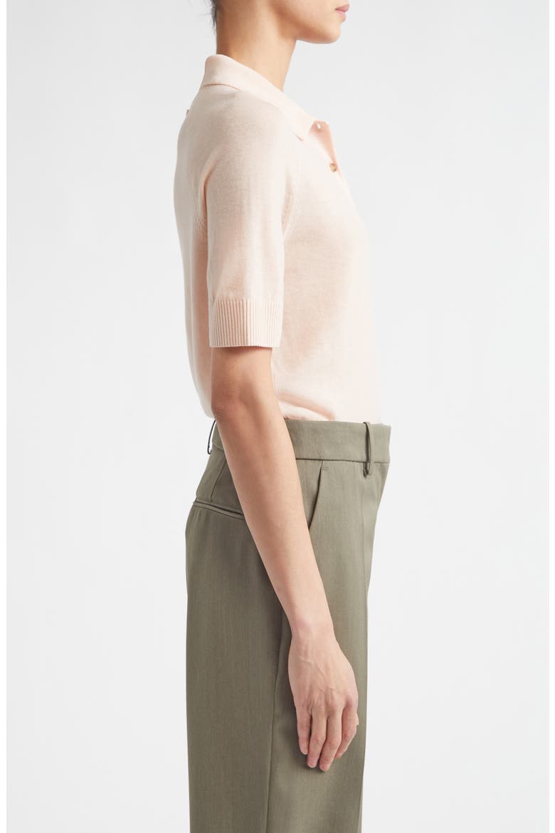 Extrafine Merino Wool Polo, Alternate, color, PALE ROSE