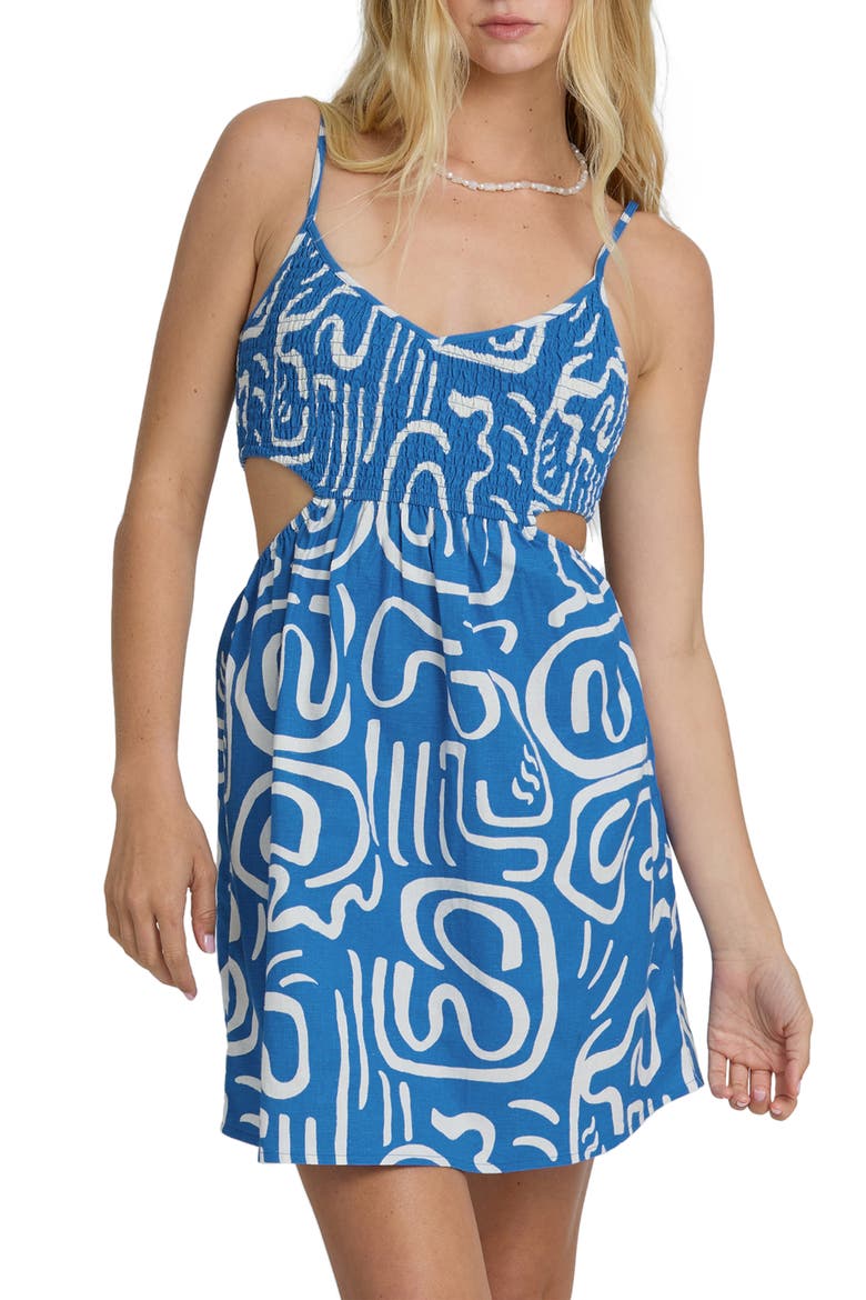 True Desire Floral Cutout Minidress, Main, color, TRUE BLUE