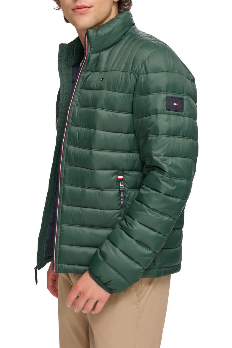 Packable Faux Down Puffer Jacket, Alternate, color, PINE