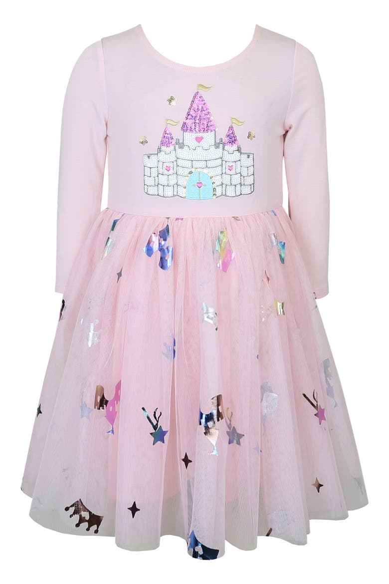 Kids' Castle Sequin Dress, Main, color, PINK