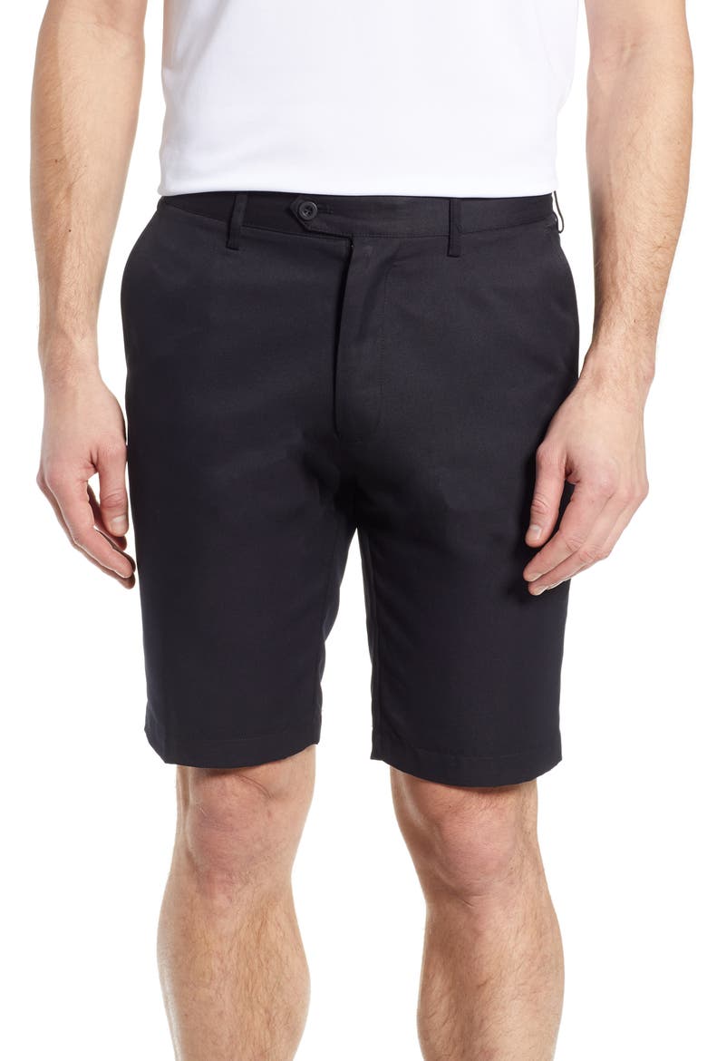 Flat Front Shorts, Main, color, BLACK