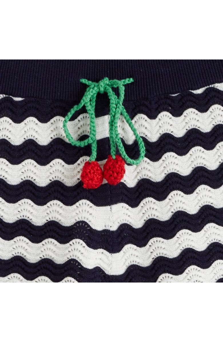 Chinti & Parker Cotton Cherry Crochet Shorts, Alternate, color, Blue/Cream