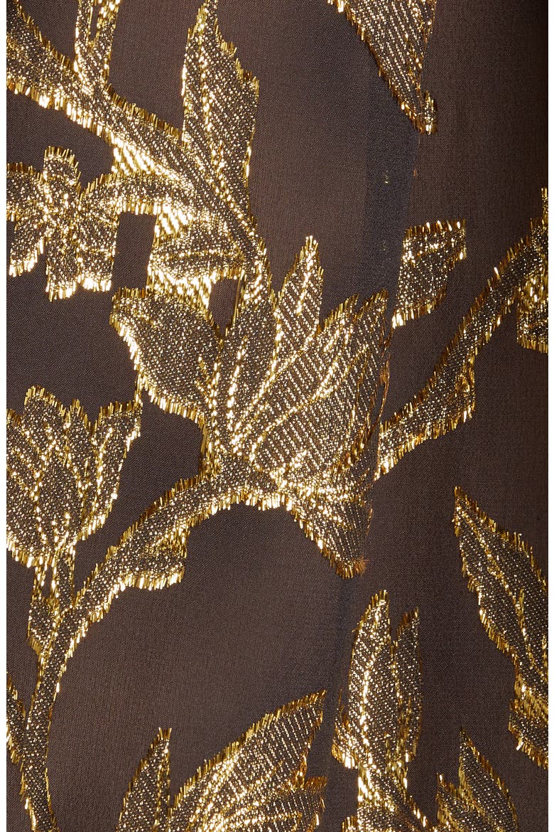 Boleyn Metallic Jacquard Silk Blouse, Alternate, color, BLACK GOLD