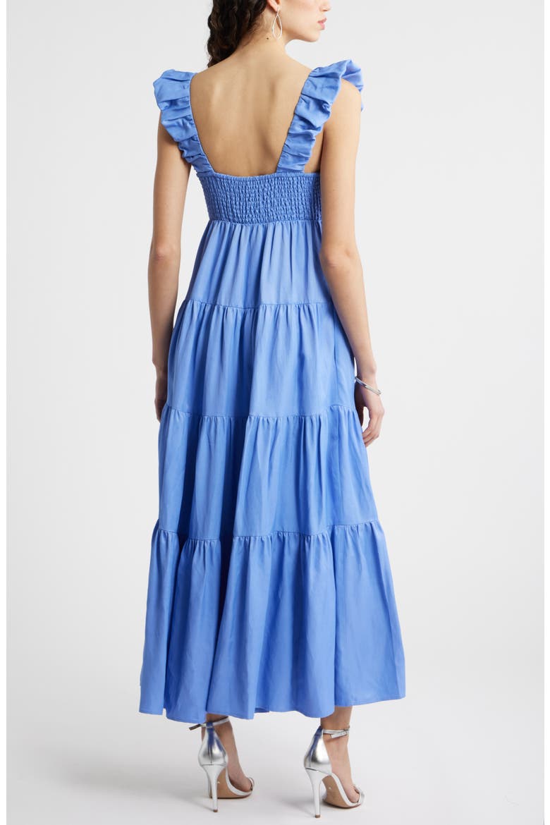 Ruffle Maxi Dress, Alternate, color, BLUE PERSIA