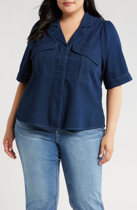 Denim Camp Shirt (Plus)