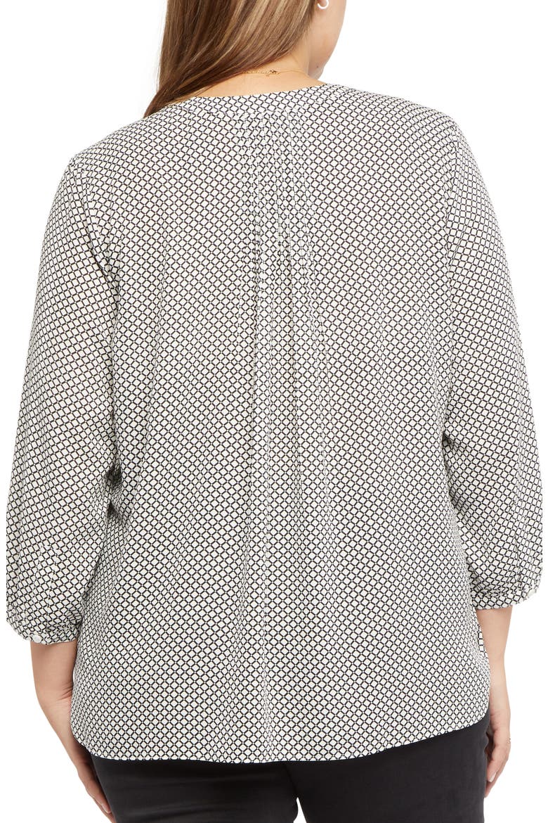 Semisheer Pintuck Blouse, Alternate, color, BARLOW GEO