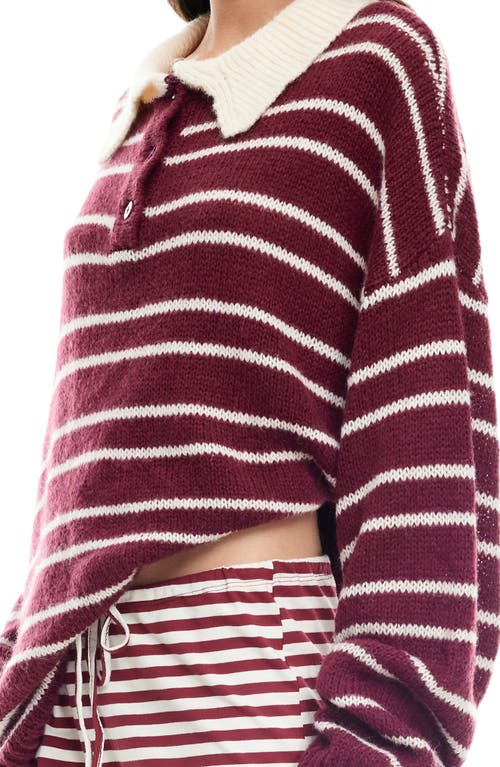 Lioness Rising Sun Stripe Polo Sweater In Multi