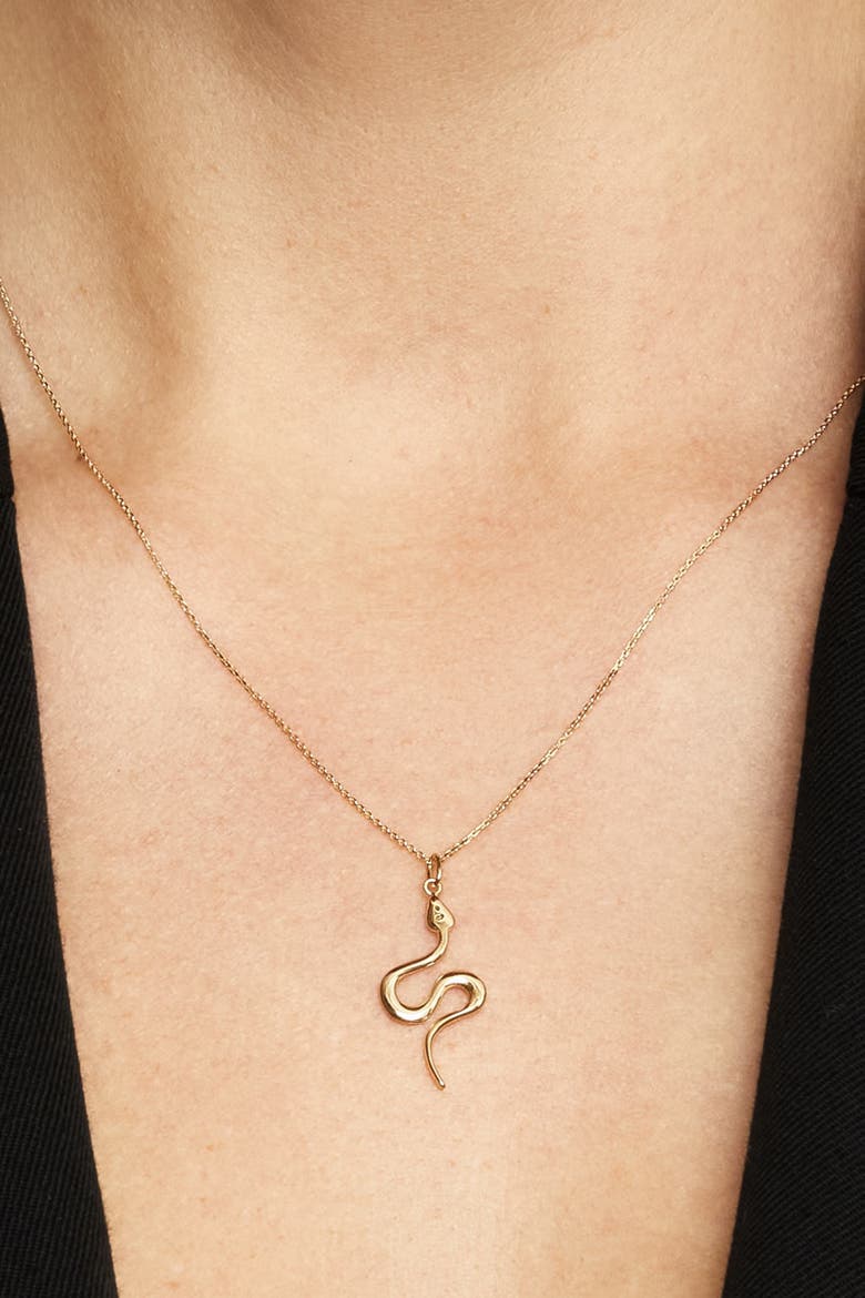 14K Gold Snake Charmer Necklace, Alternate, color, Yellow Gold