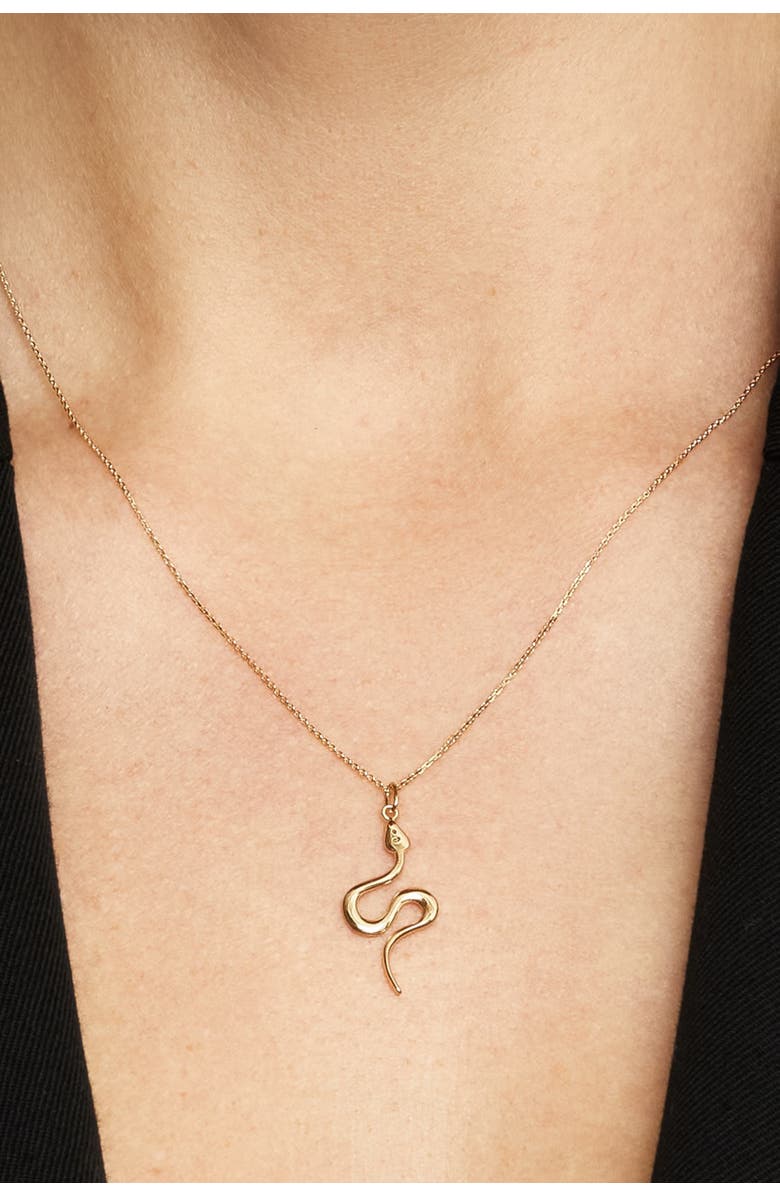 Oradina 10K Gold Snake Charmer Necklace, Alternate, color, Yellow Gold