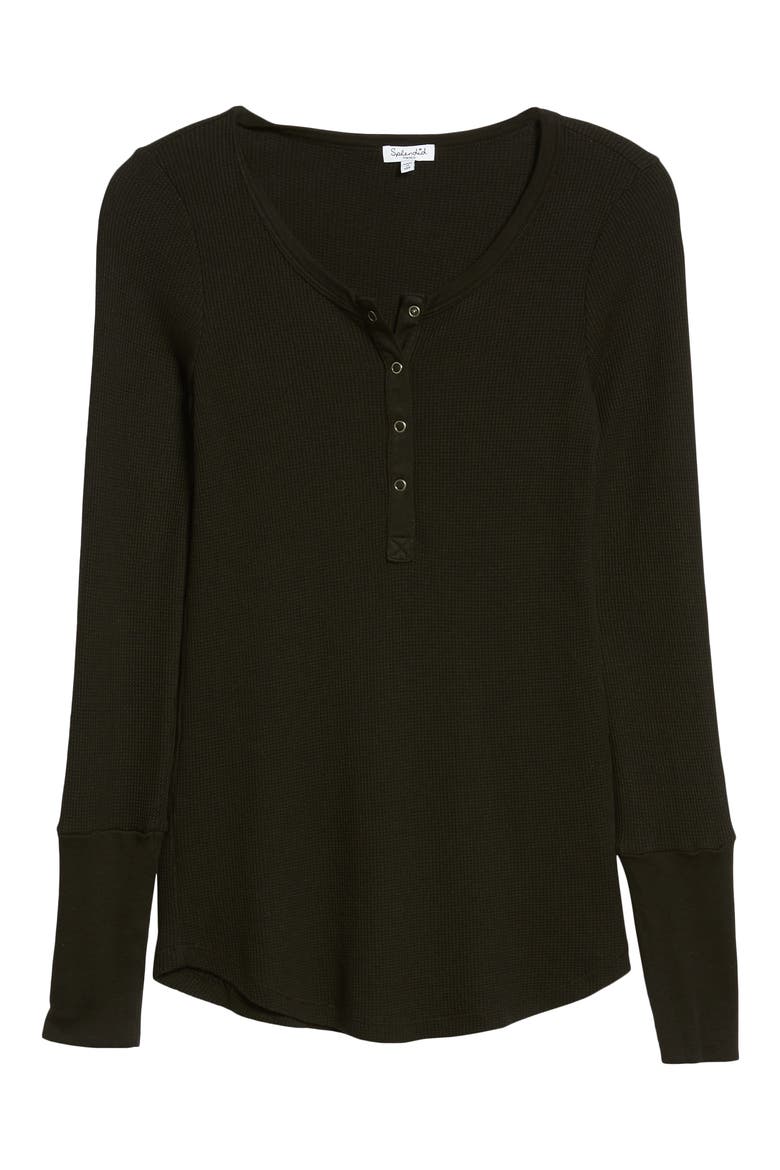 Classic Thermal Henley, Alternate, color, BLACK