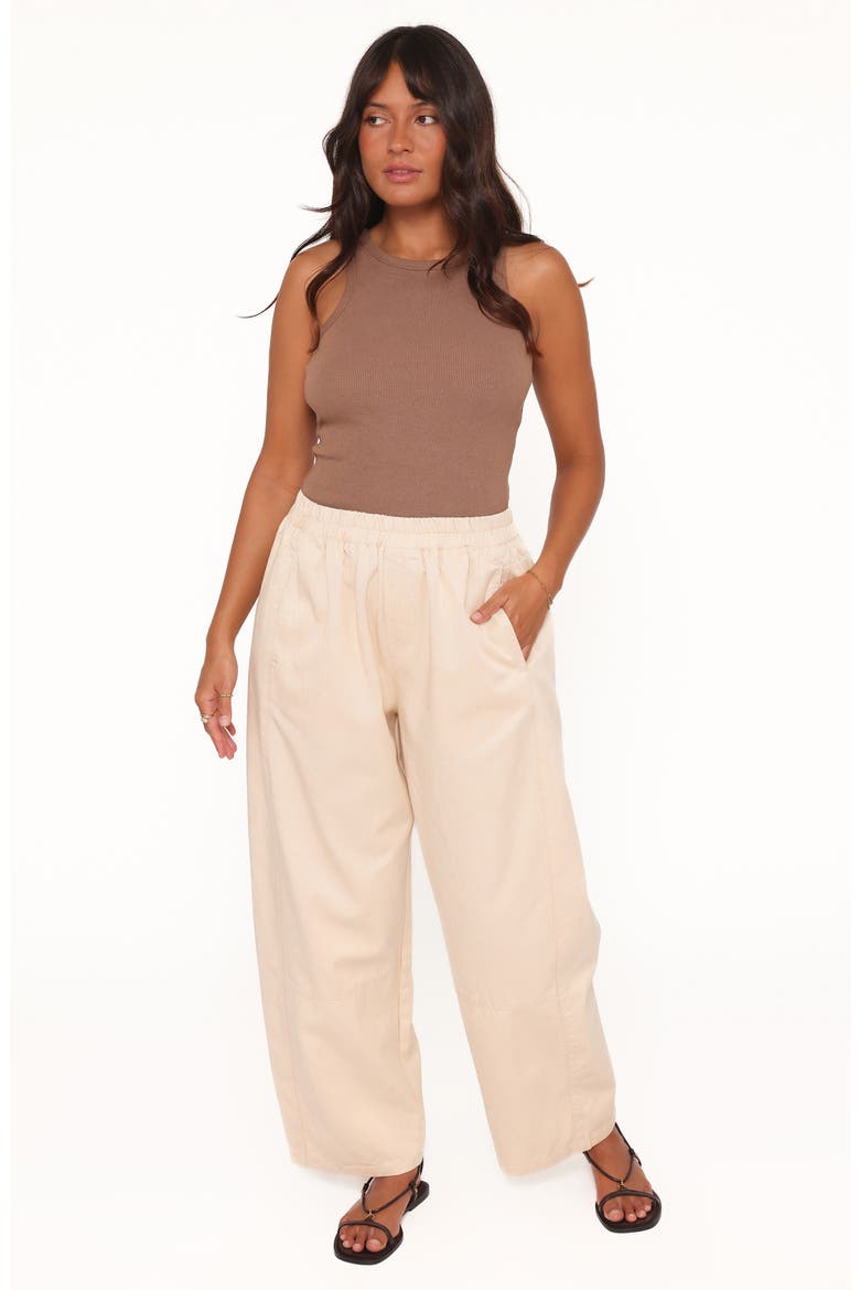 Sasha Pull-On High Waist Barrel Pants, Alternate, color, ECRU