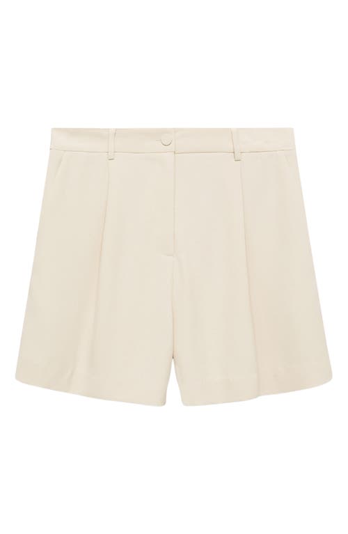 Mango High Waist Tailored Shorts In White