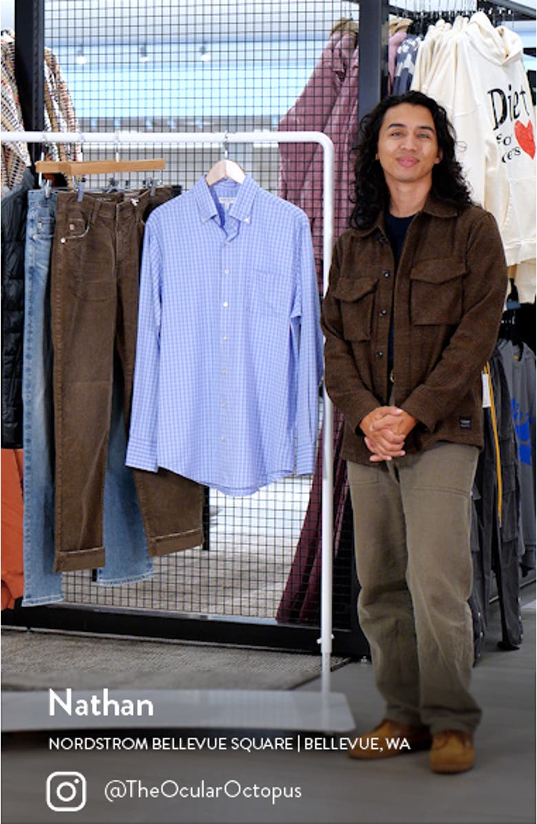 Hawkes Check Performance Twill Button-Down Shirt, sales video thumbnail