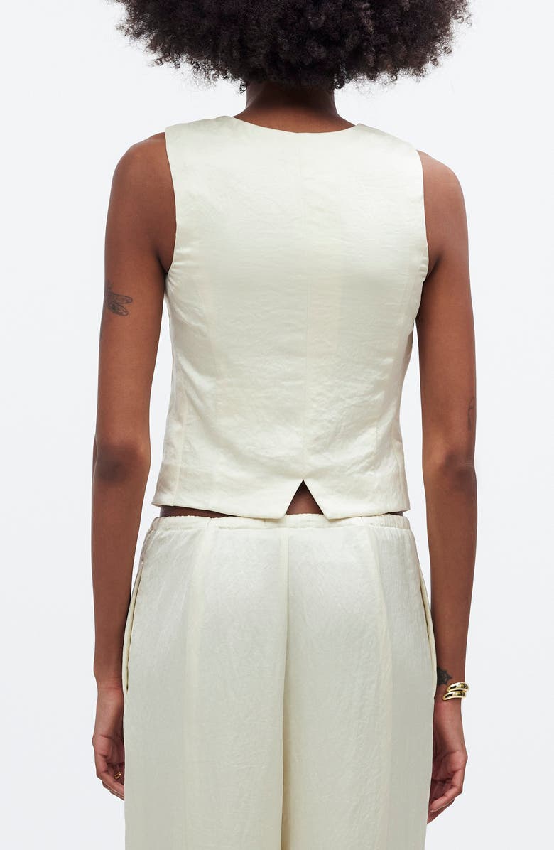 Madewell Satin Vest, Alternate, color, Cake Batter