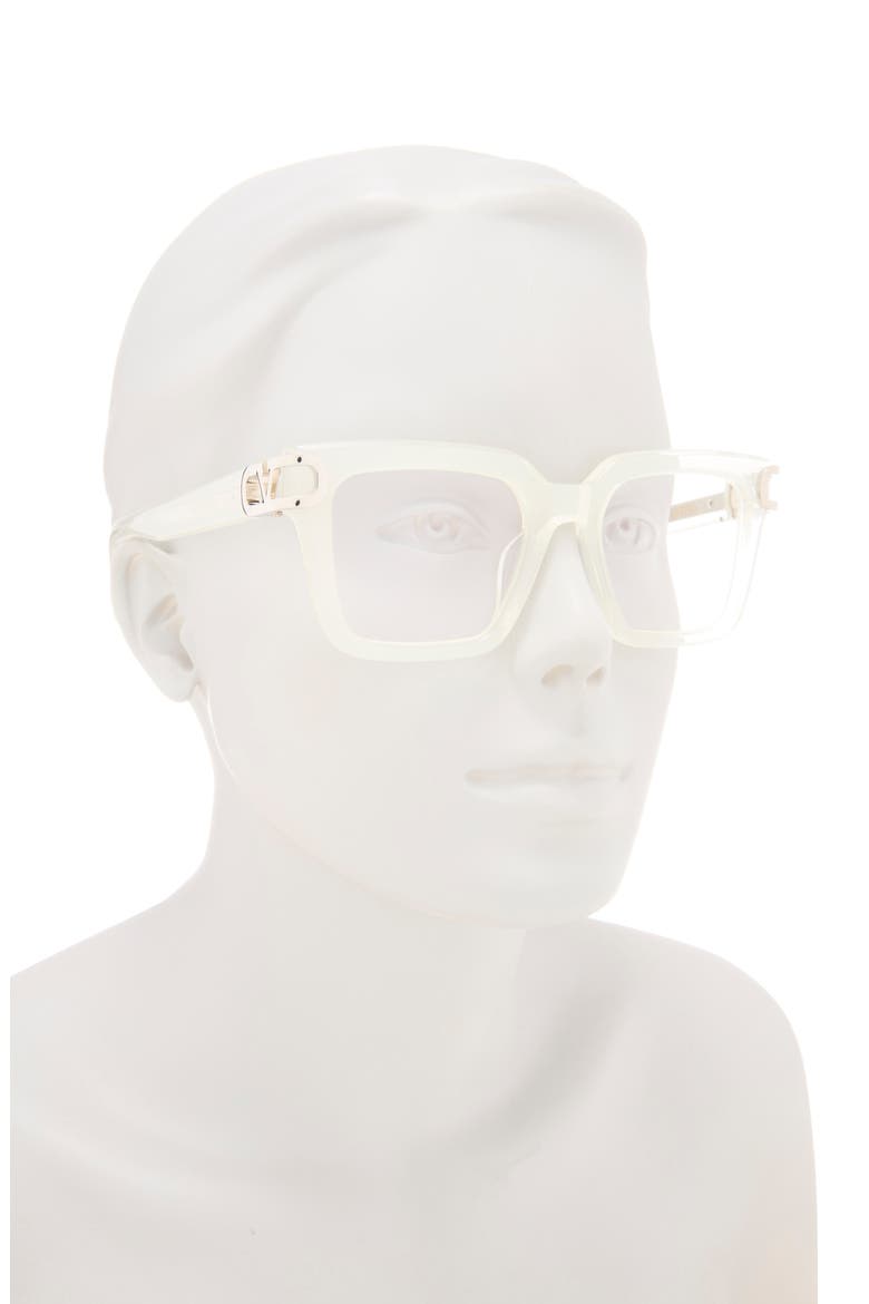51mm Square Optical Glasses, Alternate, color, IVORY IVORY TRANSPARENT