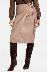 Marciano Gladys Faux Leather Wrap Skirt